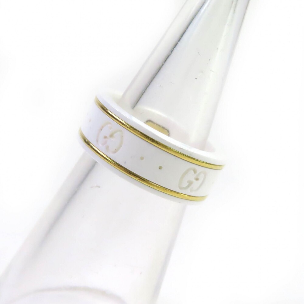 GUCCI Icon Ring, 18K White Gold, Ceramic, 4.5g, Made in Italy, Approx. Japane... - Picture 3 of 11